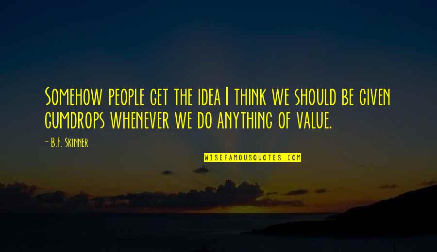 The Value Of People Quotes By B.F. Skinner: Somehow people get the idea I think we