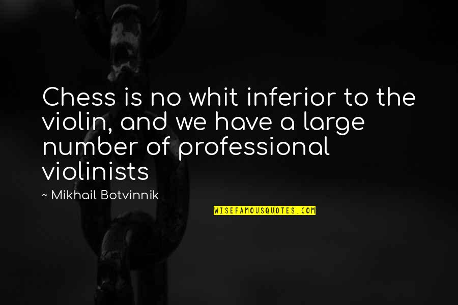 The Violin Quotes By Mikhail Botvinnik: Chess is no whit inferior to the violin,