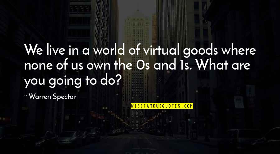 The Virtual World Quotes By Warren Spector: We live in a world of virtual goods