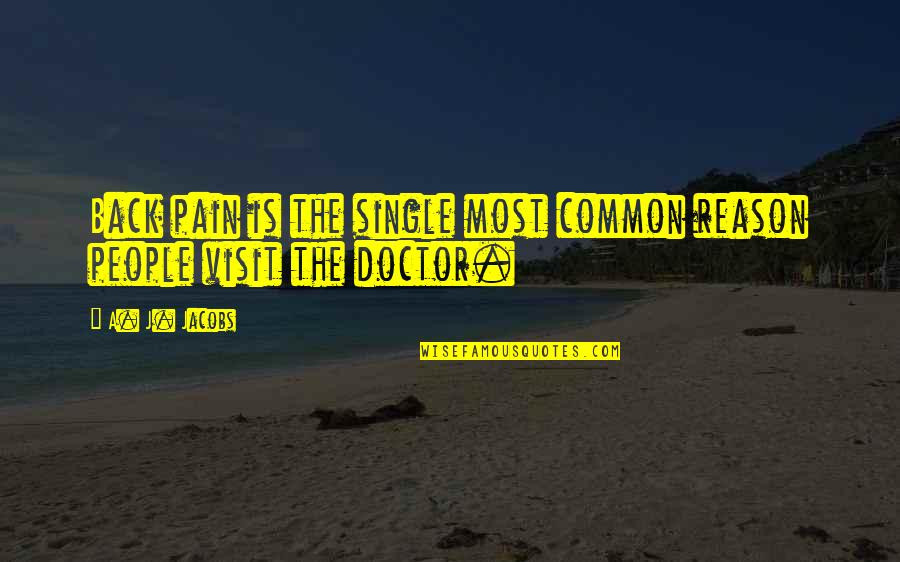 The Visit Quotes By A. J. Jacobs: Back pain is the single most common reason