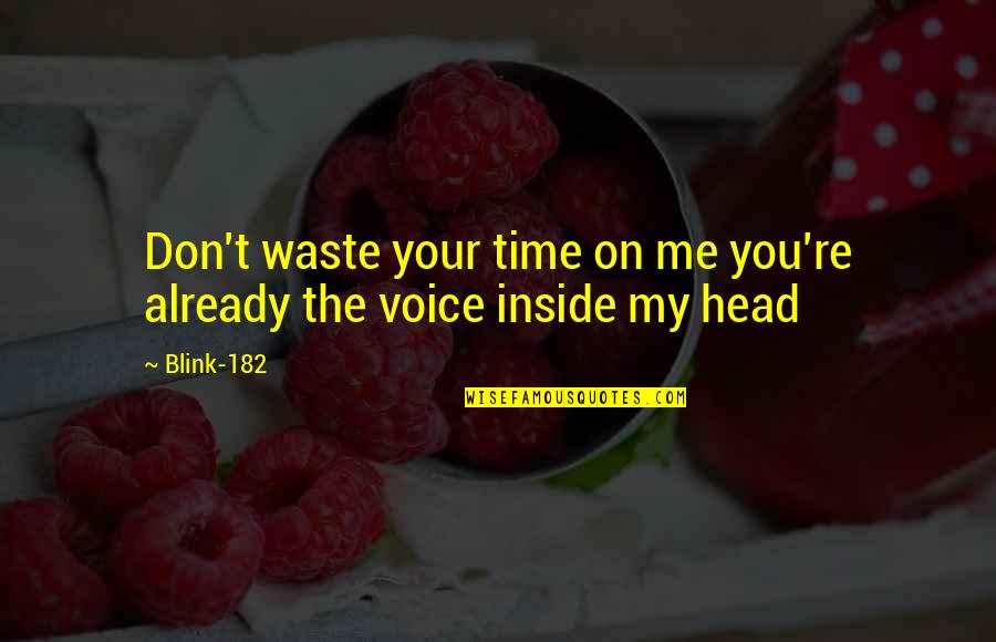 The Voice In Your Head Quotes By Blink-182: Don't waste your time on me you're already