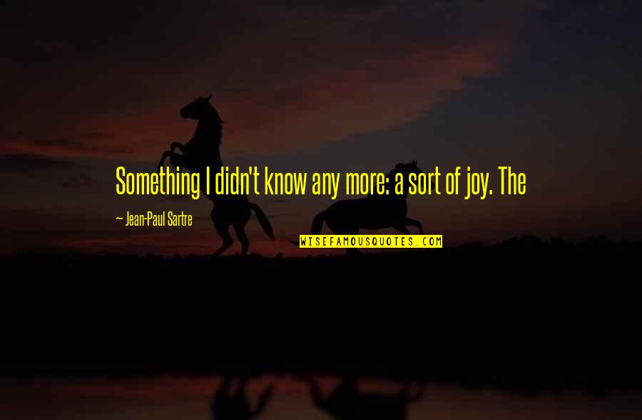 The Vow Love Quotes By Jean-Paul Sartre: Something I didn't know any more: a sort The Vow Love Quotes By Jean-Paul Sartre: Something I didn't know any more: a sort