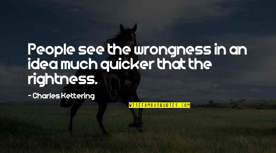 The War Measures Act Quotes By Charles Kettering: People see the wrongness in an idea much