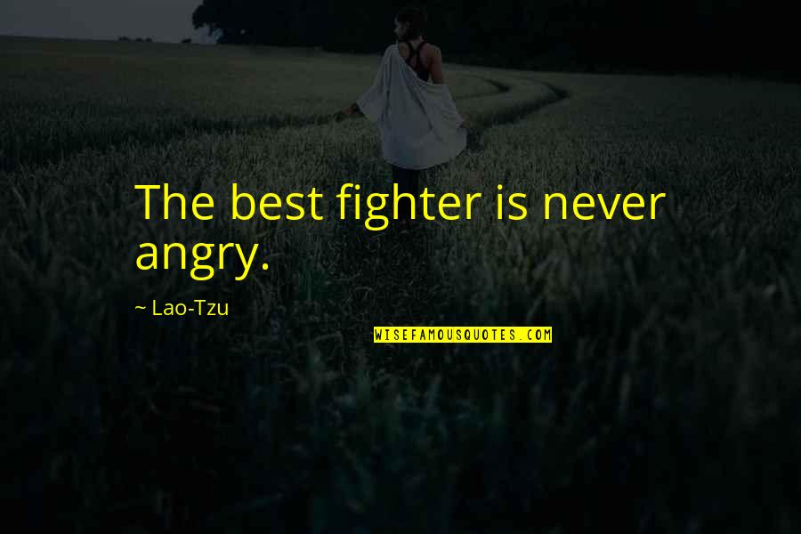 The Warrior Ethos Quotes By Lao-Tzu: The best fighter is never angry.