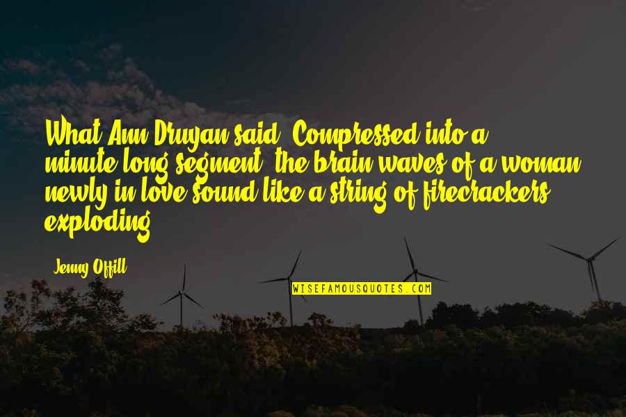 The Waves And Love Quotes By Jenny Offill: What Ann Druyan said: Compressed into a minute-long The Waves And Love Quotes By Jenny Offill: What Ann Druyan said: Compressed into a minute-long