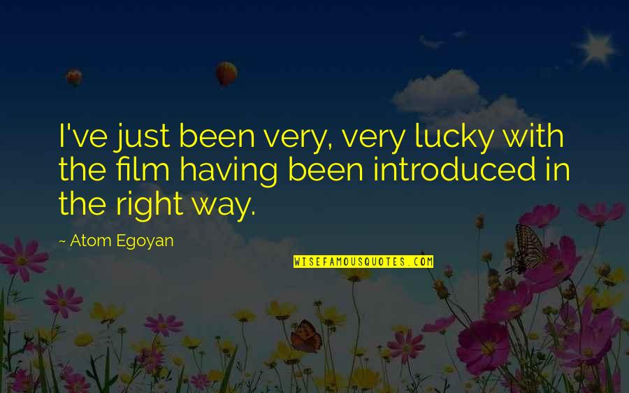 The Way Film Quotes By Atom Egoyan: I've just been very, very lucky with the
