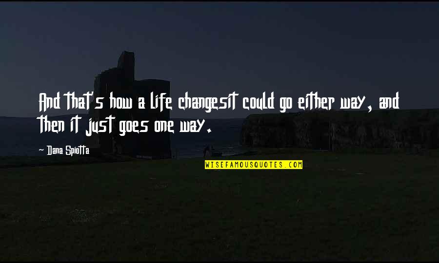 The Way Life Goes Quotes By Dana Spiotta: And that's how a life changesit could go