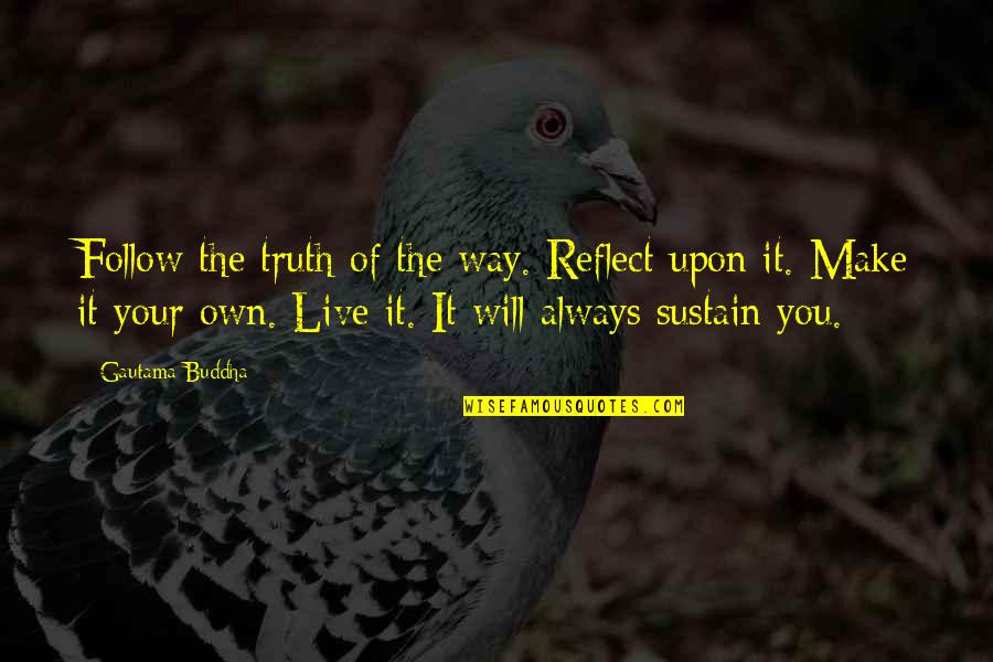 The Way Of The Buddha Quotes By Gautama Buddha: Follow the truth of the way. Reflect upon