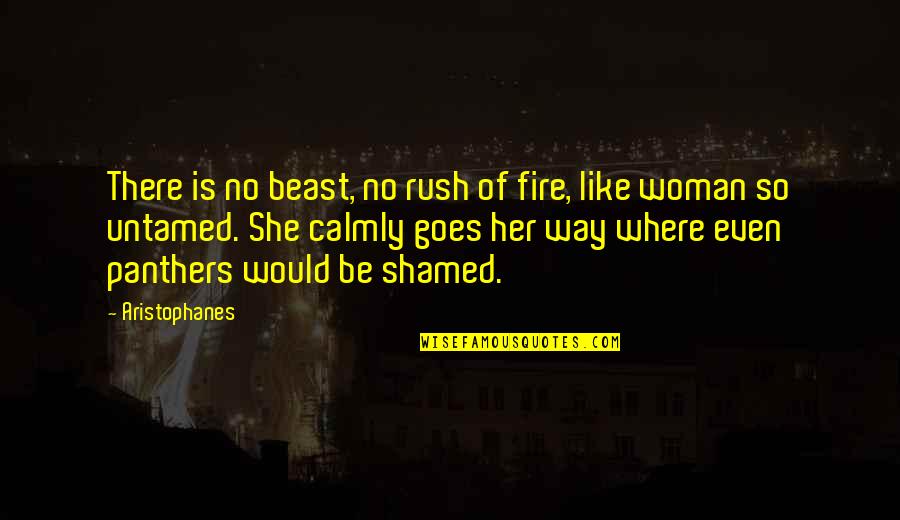 The Way She Goes Quotes By Aristophanes: There is no beast, no rush of fire,