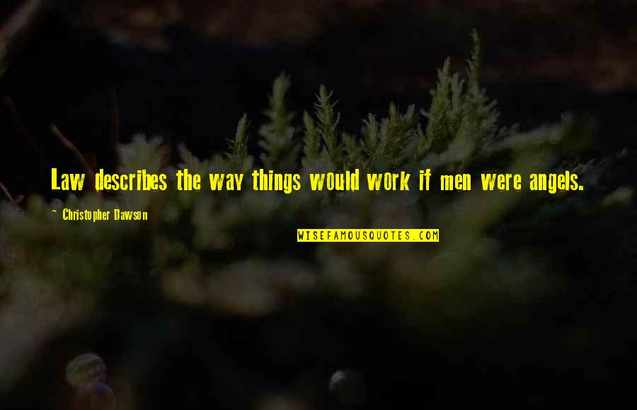 The Way Things Work Out Quotes By Christopher Dawson: Law describes the way things would work if