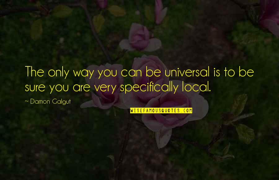 The Way You Are Quotes By Damon Galgut: The only way you can be universal is