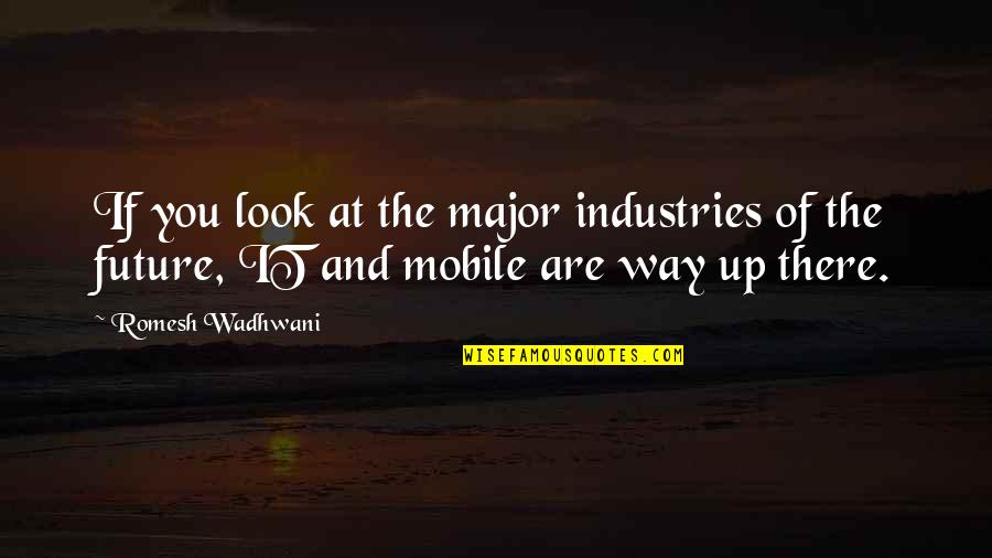 The Way You Are Quotes By Romesh Wadhwani: If you look at the major industries of