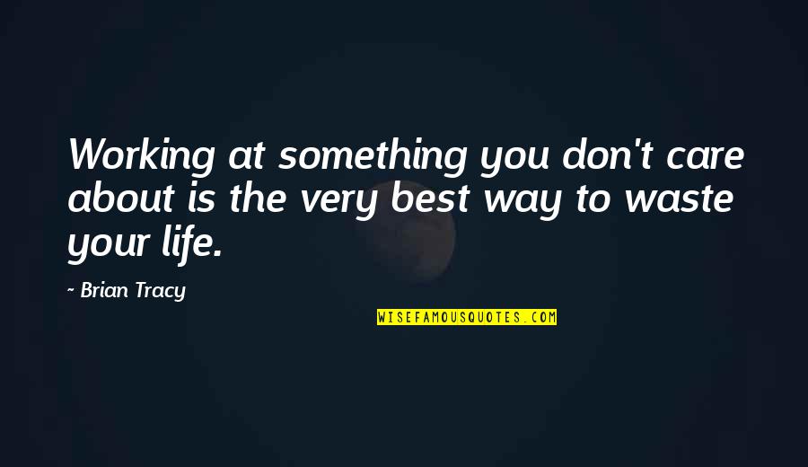 The Way You Care Quotes By Brian Tracy: Working at something you don't care about is