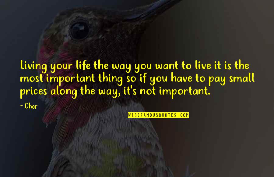 The Way You Live Your Life Quotes By Cher: Living your life the way you want to