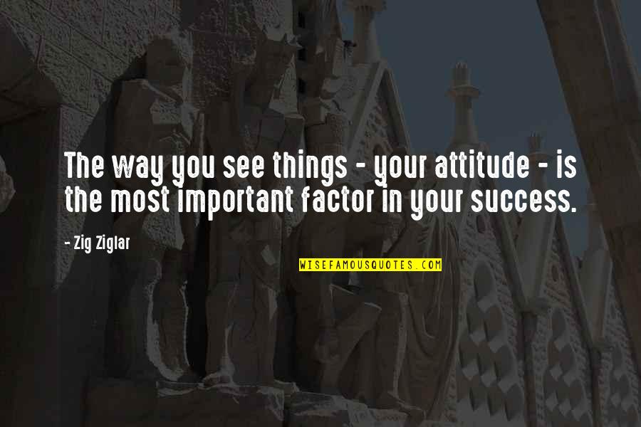 The Way You See Things Quotes By Zig Ziglar: The way you see things - your attitude