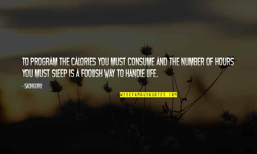 The Way You Sleep Quotes By Sadhguru: To program the calories you must consume and