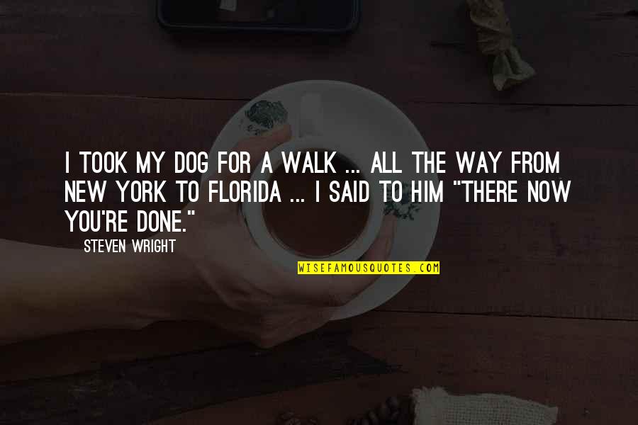 The Way You Walk Quotes By Steven Wright: I took my dog for a walk ...