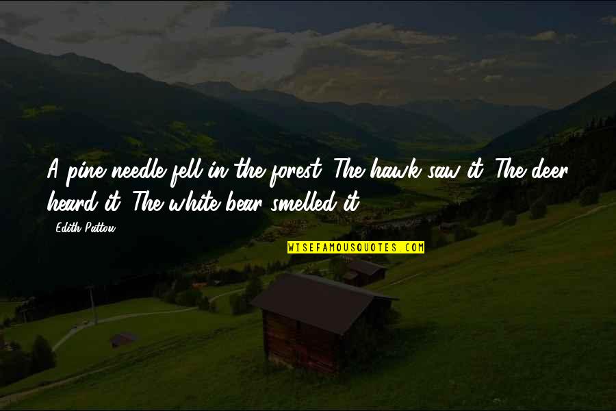 The White Forest Quotes By Edith Pattou: A pine needle fell in the forest. The The White Forest Quotes By Edith Pattou: A pine needle fell in the forest. The