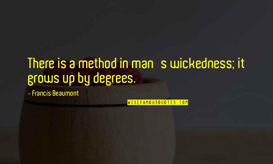 The Wickedness Of Man Quotes By Francis Beaumont: There is a method in man's wickedness; it