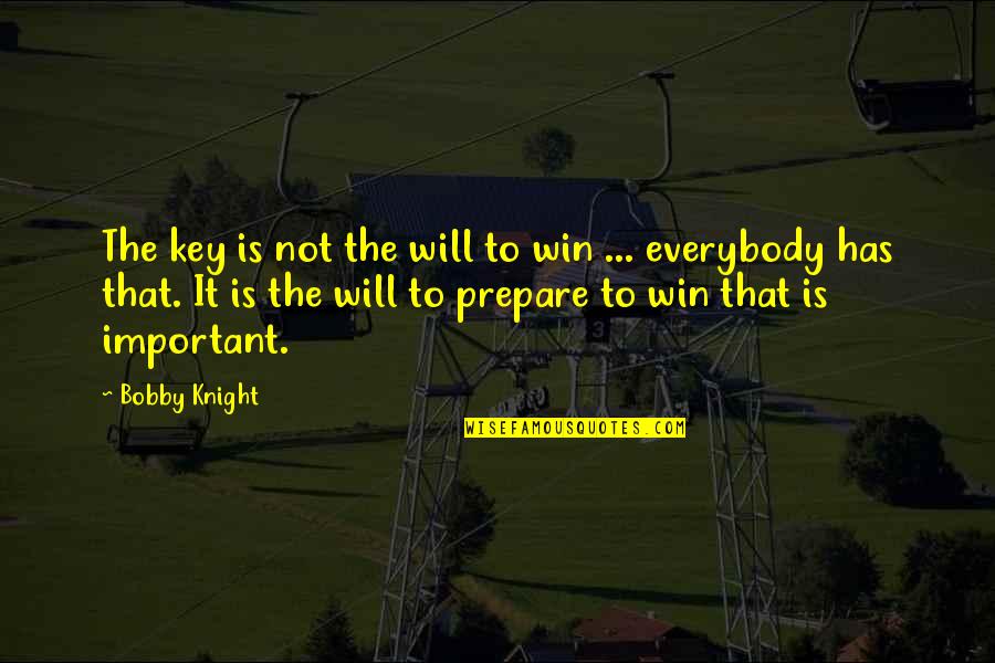 The Will To Prepare Quotes By Bobby Knight: The key is not the will to win The Will To Prepare Quotes By Bobby Knight: The key is not the will to win