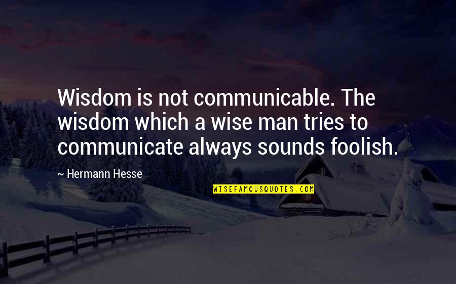 The Wise And Foolish Quotes By Hermann Hesse: Wisdom is not communicable. The wisdom which a