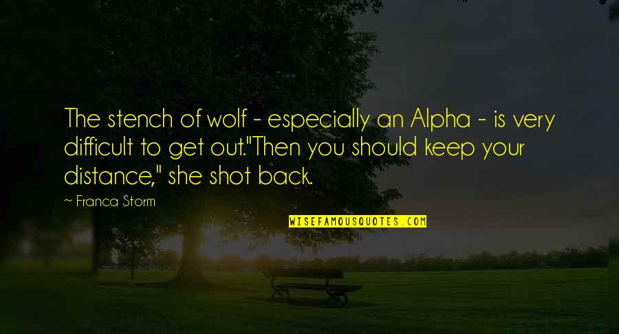 The Wolf Quotes By Franca Storm: The stench of wolf - especially an Alpha