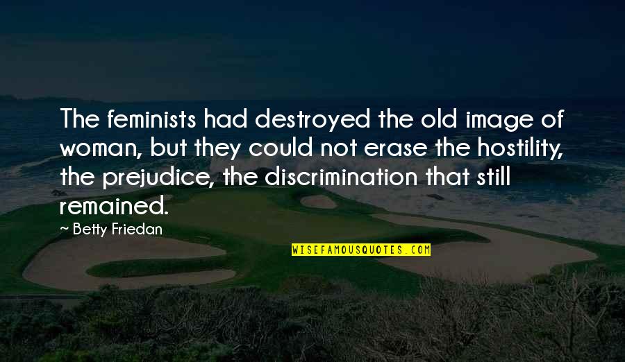 The Woman Destroyed Quotes By Betty Friedan: The feminists had destroyed the old image of The Woman Destroyed Quotes By Betty Friedan: The feminists had destroyed the old image of