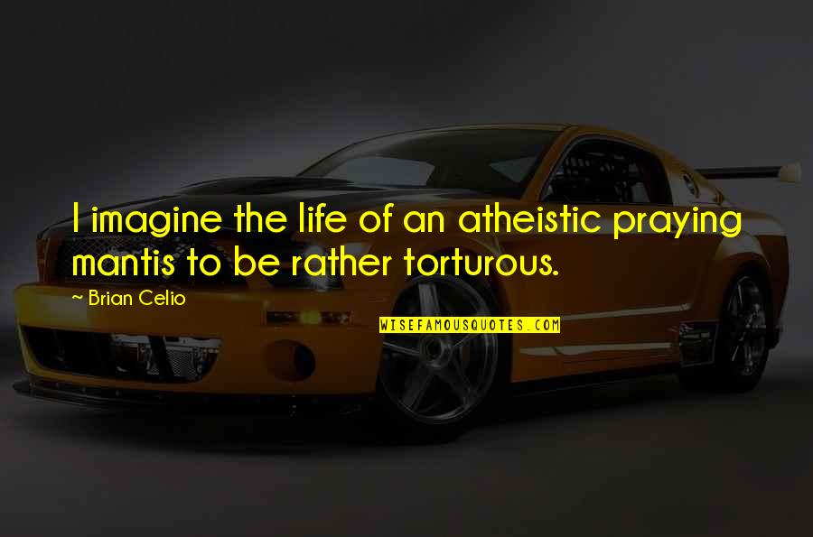 The Womans Hour Quotes By Brian Celio: I imagine the life of an atheistic praying