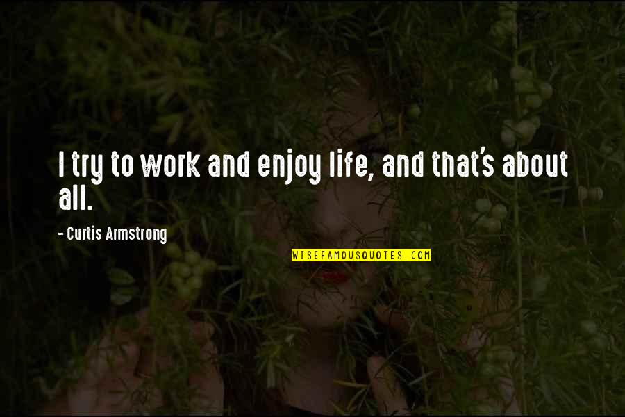 The Words I Wish I Said Quotes By Curtis Armstrong: I try to work and enjoy life, and