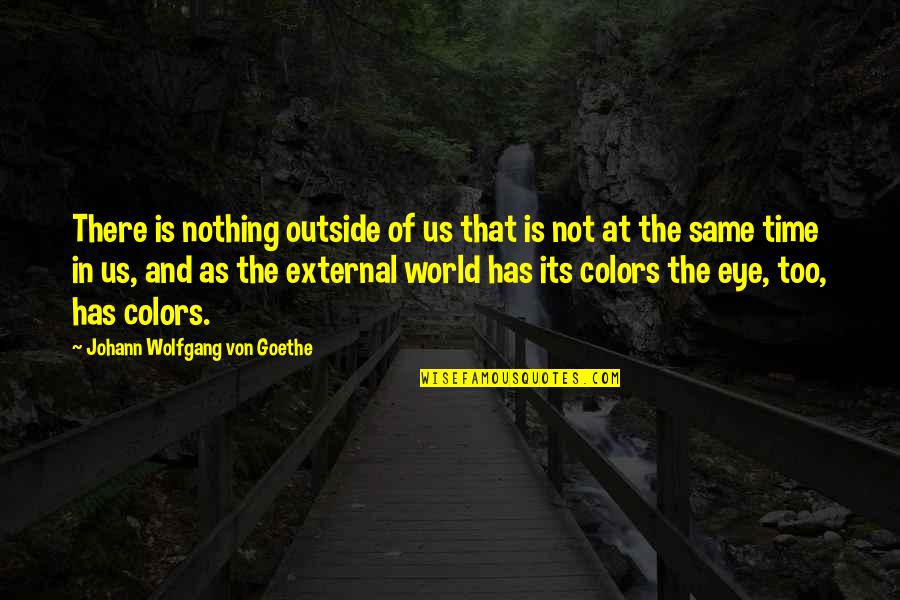 The World And Color Quotes By Johann Wolfgang Von Goethe: There is nothing outside of us that is