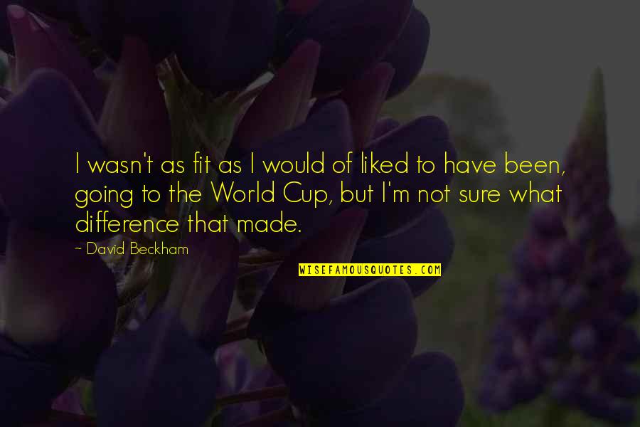 The World Cup Quotes By David Beckham: I wasn't as fit as I would of