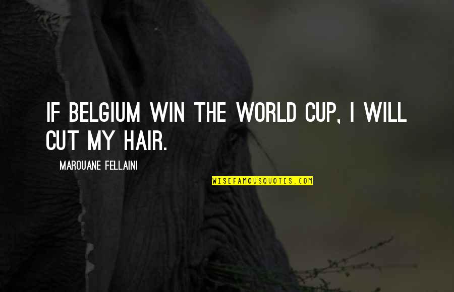 The World Cup Quotes By Marouane Fellaini: If Belgium win the World Cup, I will