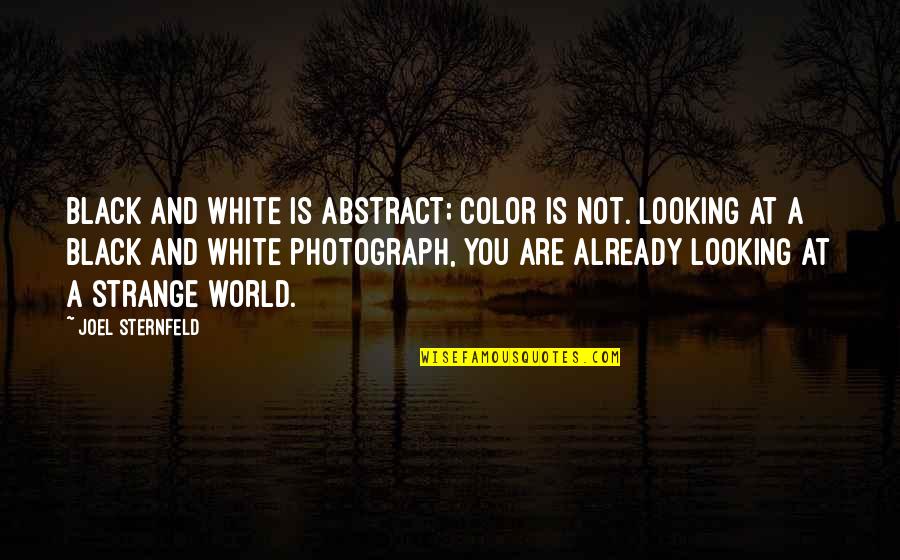 The World In Black And White Quotes By Joel Sternfeld: Black and white is abstract; color is not.