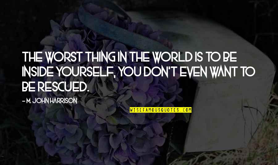 The World Inside You Quotes By M. John Harrison: The worst thing in the world is to