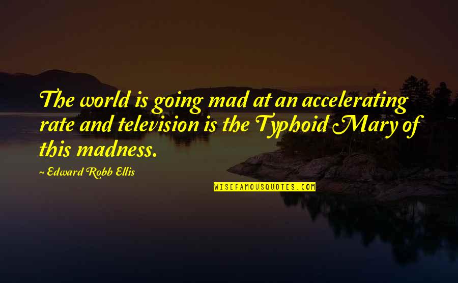 The World Is Going Mad Quotes By Edward Robb Ellis: The world is going mad at an accelerating