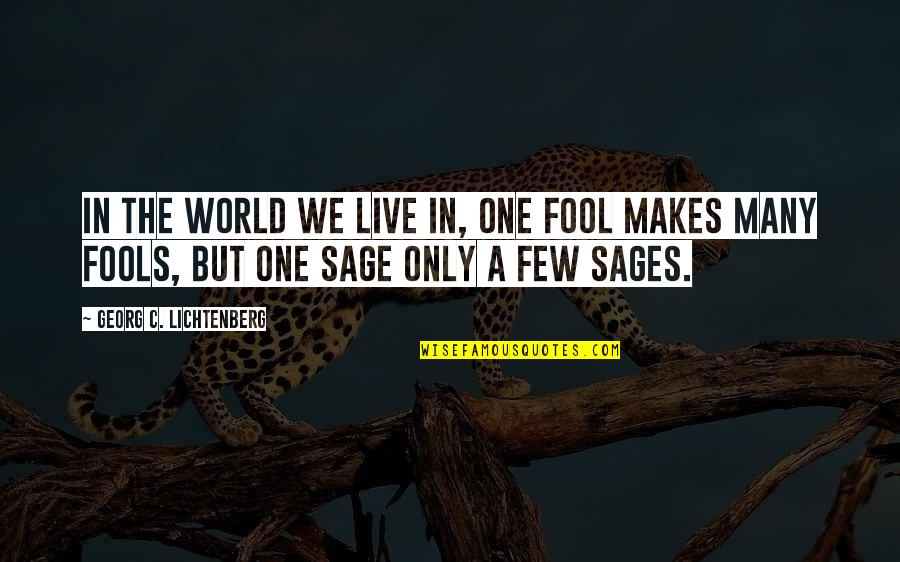 The World We Live In Quotes By Georg C. Lichtenberg: In the world we live in, one fool