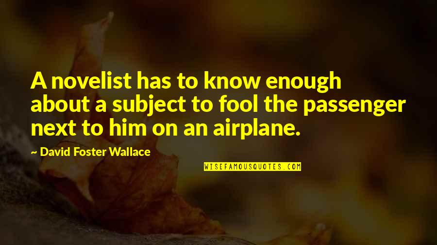 The Worst Christmas Of My Life Quotes By David Foster Wallace: A novelist has to know enough about a