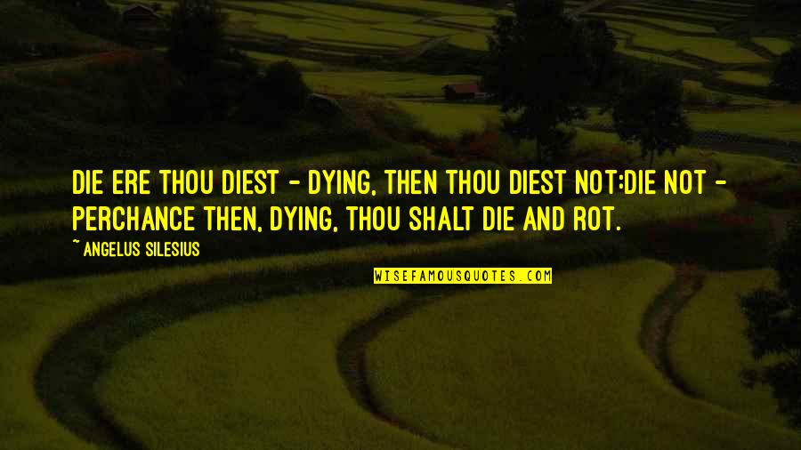 The Worst Part About Loving Someone Quotes By Angelus Silesius: Die ere thou diest - dying, then thou The Worst Part About Loving Someone Quotes By Angelus Silesius: Die ere thou diest - dying, then thou