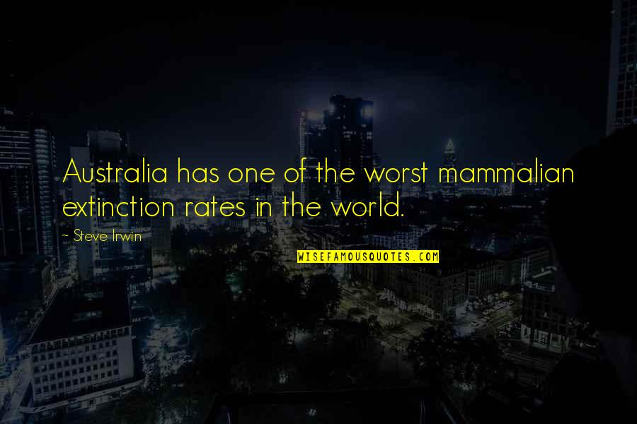 The Worst Quotes By Steve Irwin: Australia has one of the worst mammalian extinction