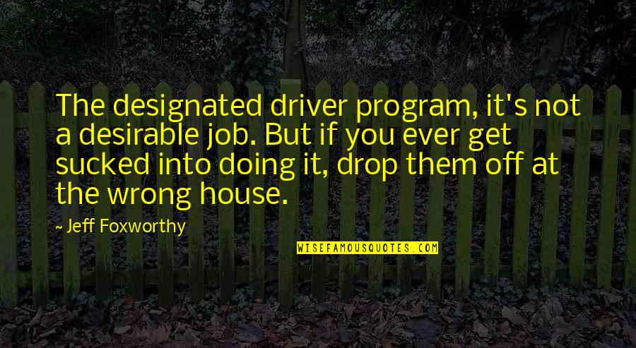 The Wrong Job Quotes By Jeff Foxworthy: The designated driver program, it's not a desirable