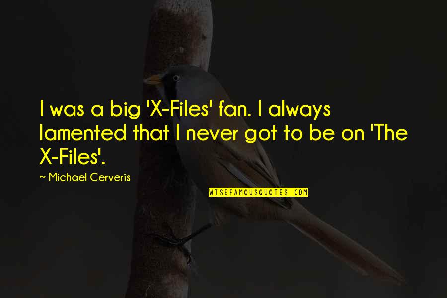 The X Files Quotes By Michael Cerveris: I was a big 'X-Files' fan. I always