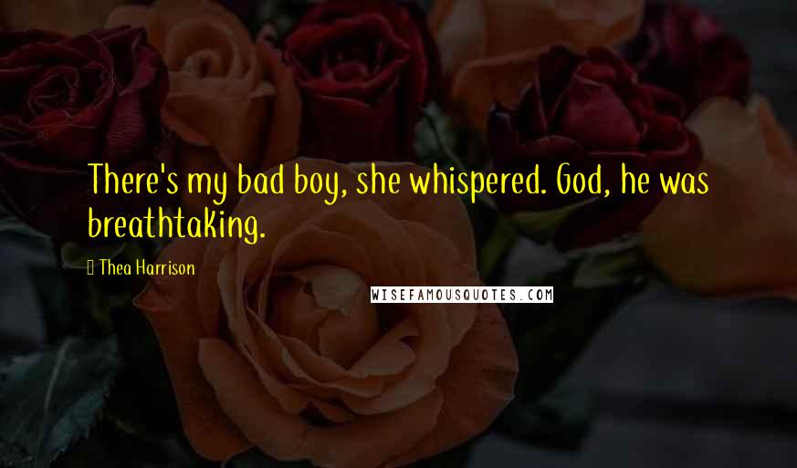 Thea Harrison quotes: There's my bad boy, she whispered. God, he was breathtaking.