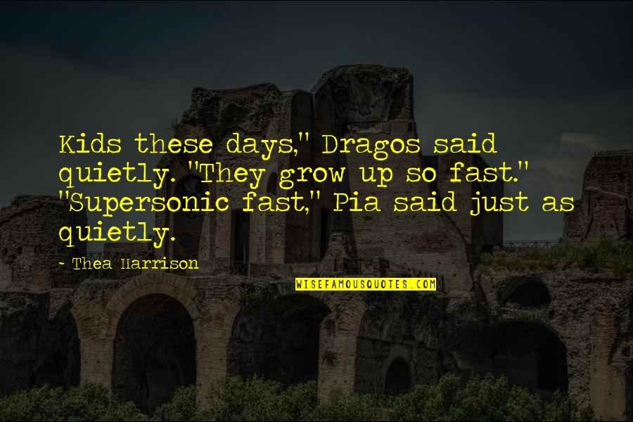 Thea Quotes By Thea Harrison: Kids these days," Dragos said quietly. "They grow