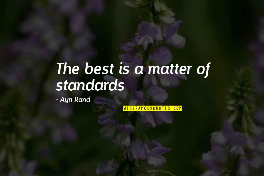 Theaker And Sons Quotes By Ayn Rand: The best is a matter of standards