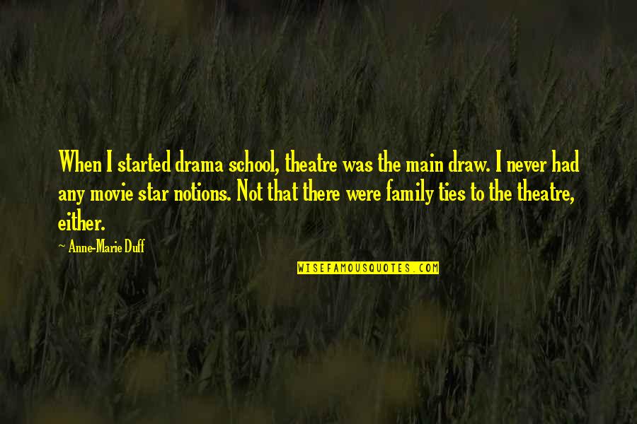Theatre And Drama Quotes By Anne-Marie Duff: When I started drama school, theatre was the