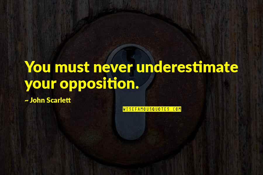 Theatric Quotes By John Scarlett: You must never underestimate your opposition.