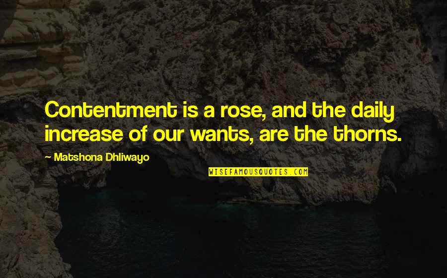 Theeany Quotes By Matshona Dhliwayo: Contentment is a rose, and the daily increase Theeany Quotes By Matshona Dhliwayo: Contentment is a rose, and the daily increase