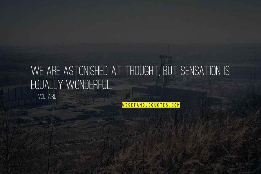Theeighteenth Quotes By Voltaire: We are astonished at thought, but sensation is