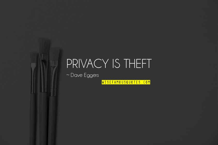 Theft Quotes By Dave Eggers: PRIVACY IS THEFT