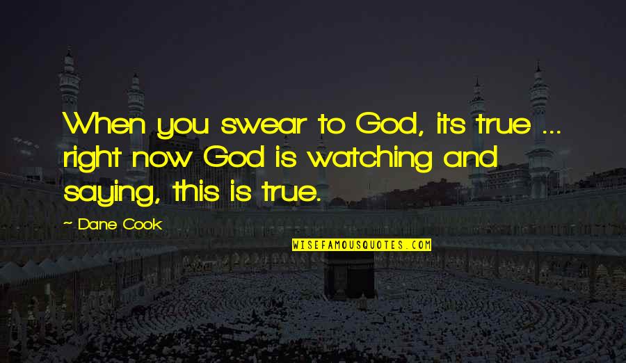 Their Were Watching God Quotes By Dane Cook: When you swear to God, its true ...